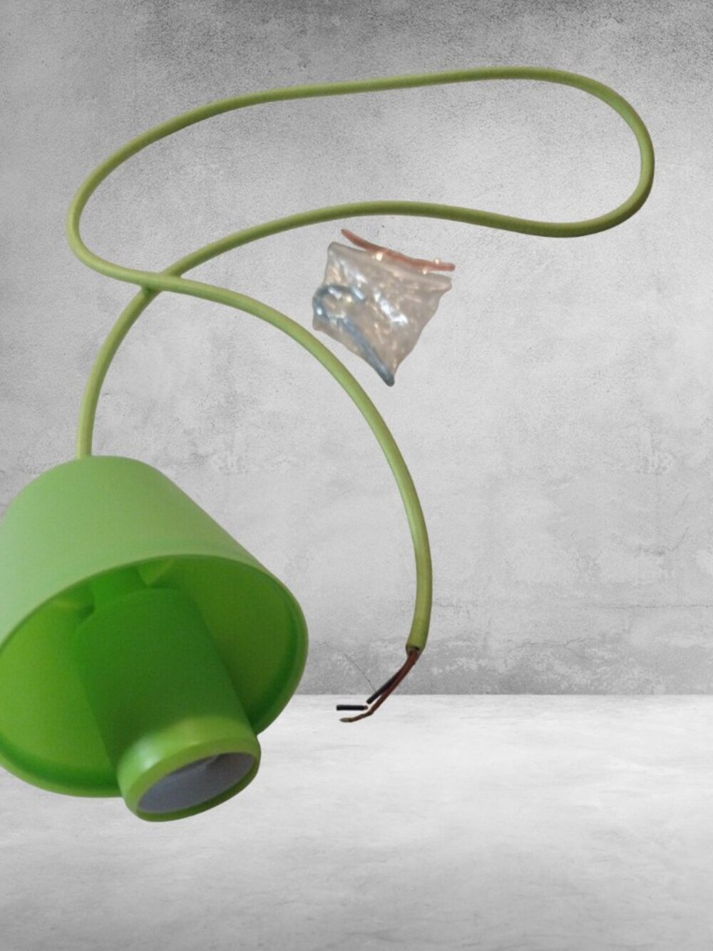 New Lime Green Pendant Light Shade with Cable Great for DIY